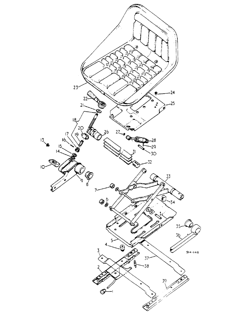 Схема запчастей Case IH 258 - (13-029) - BOSTROM SUSPENSION SEAT, DE-LUXE, LOW BACK (05) - SUPERSTRUCTURE