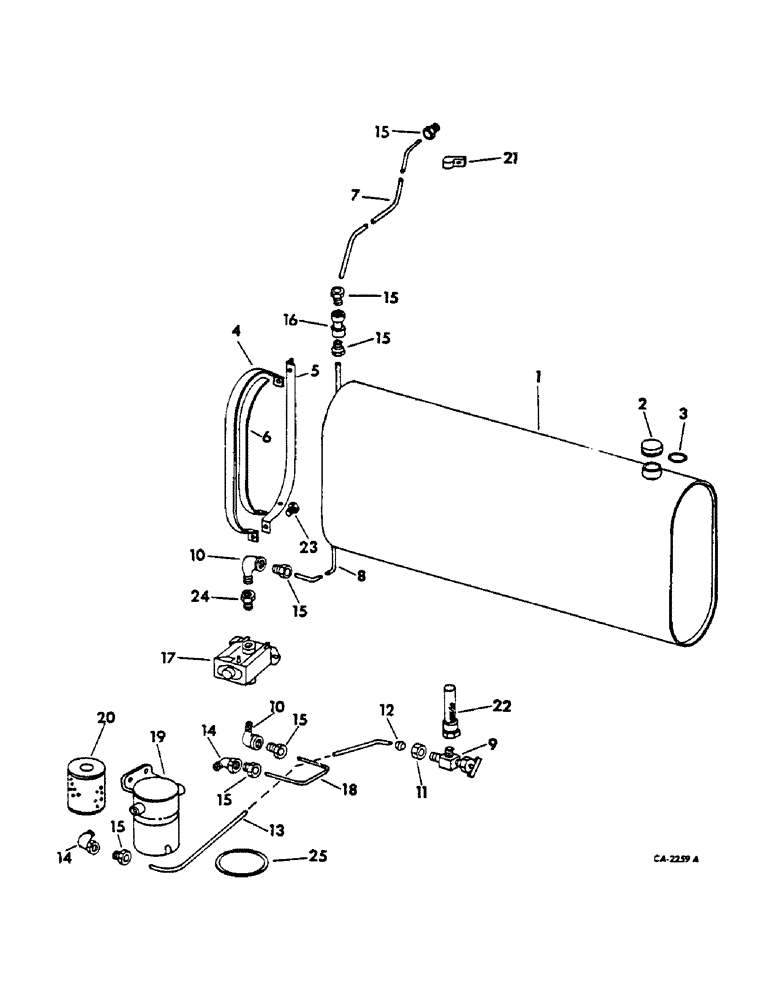 Схема запчастей Case IH 615 - (12-14) - POWER, FUEL TANK, LINES, FILTER AND PUMP, GASOLINE ENGINE, SER. NO. 3291 AND ABOVE Power