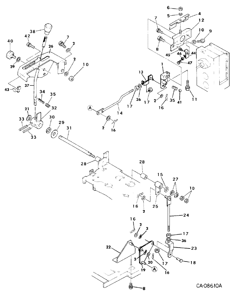 Схема запчастей Case IH 234 - (07-68) - DRIVE TRAIN, HYDROSTATIC TRANSMISSION, 234, HYDROSTATIC CONTROLS (04) - Drive Train