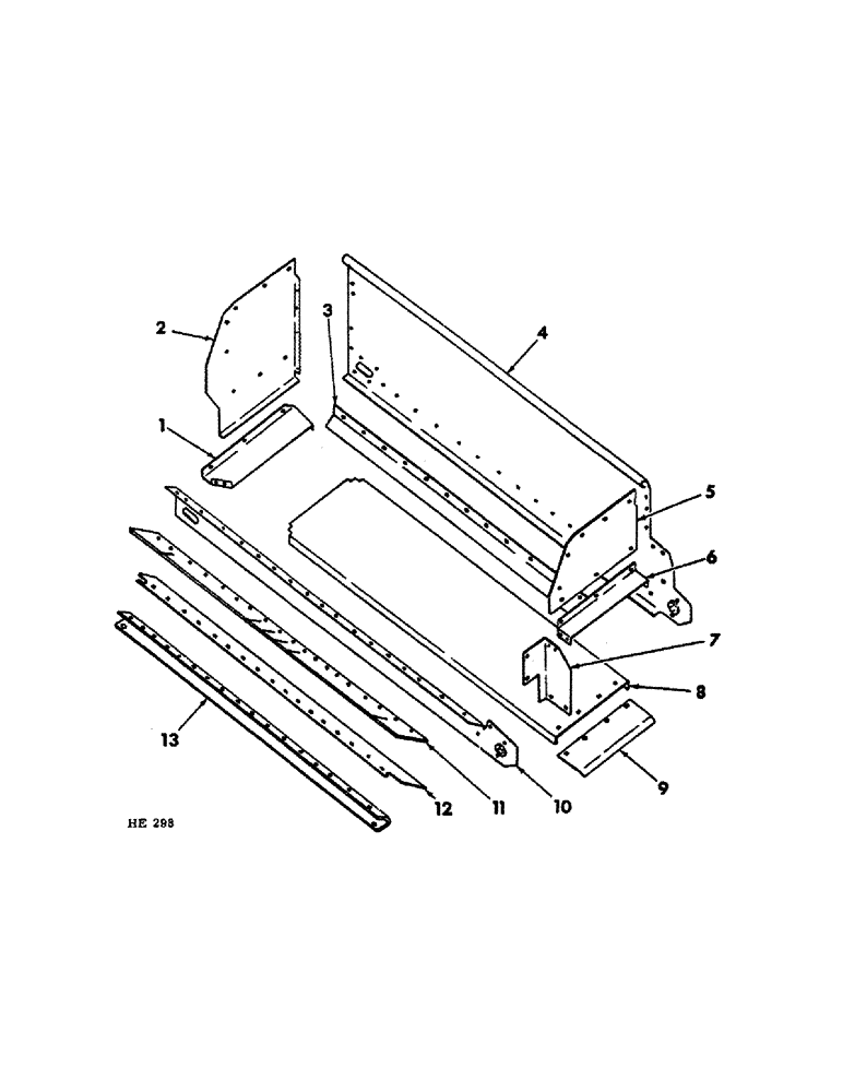 Схема запчастей Case IH 275 - (L-33) - BUNK FEED BOX, (PRIOR 1970) 