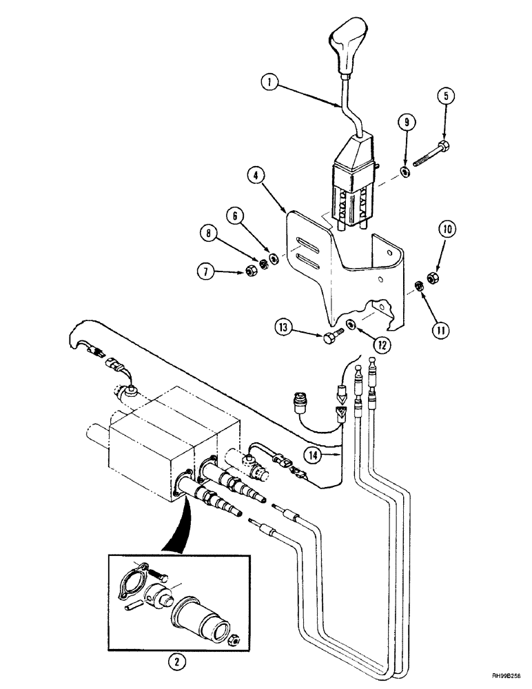 Схема запчастей Case IH L500 - (8-048) - HYDRAULIC CONTROLS - MOUNTING (3 FUNCTION C70 - C100) (08) - HYDRAULICS