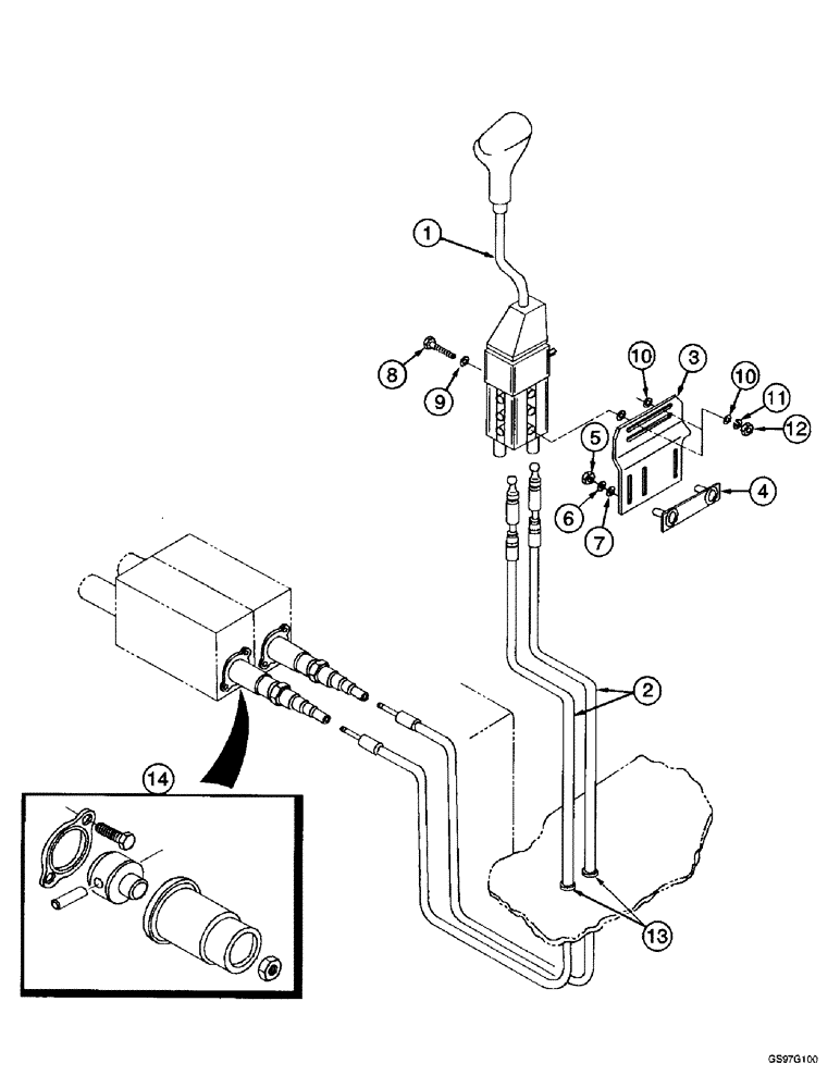 Схема запчастей Case IH L650 - (8-28) - HYDRAULIC CONTROLS - MOUNTING (2 FUNCTION MX100 - MX135 SYNCHROMESH TRANS.) (08) - HYDRAULICS