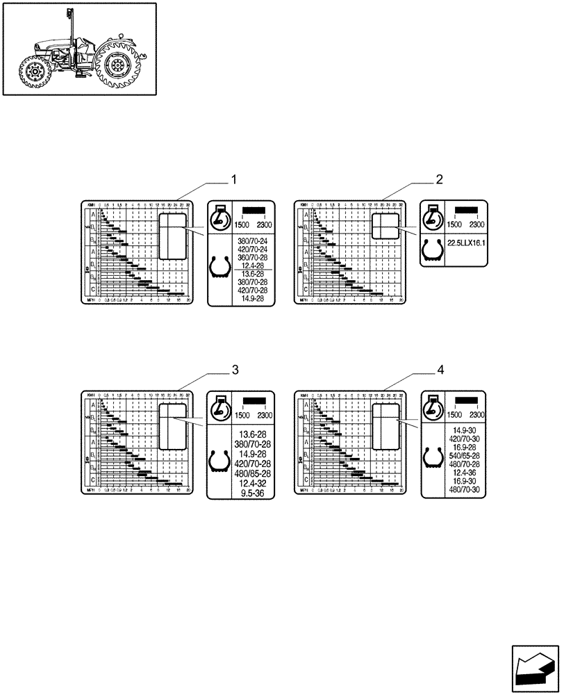 Схема запчастей Case IH JX1075C - (1.98.0/09) - (VAR.111/1) CREEPER TRANSMISSION 28X16 (30 KM/H) - DECALS (13) - DECALS