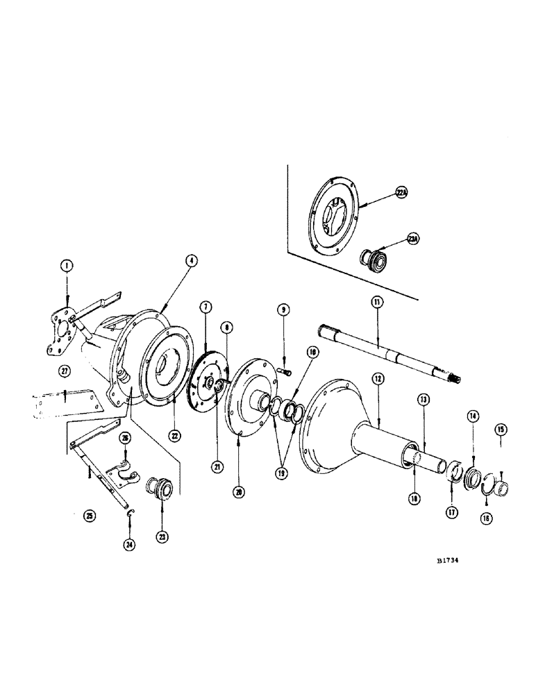 Схема запчастей Case IH 960 - (290) - CLUTCH SHAFT AND HOUSING - GRAIN COMBINE (18) - CLUTCH