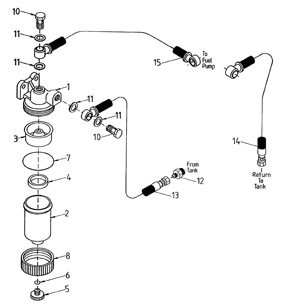 Схема запчастей Case IH 7700 - (C01[05A]) - WATER SEPARATOR AND FUEL LINES {108} Engine & Engine Attachments