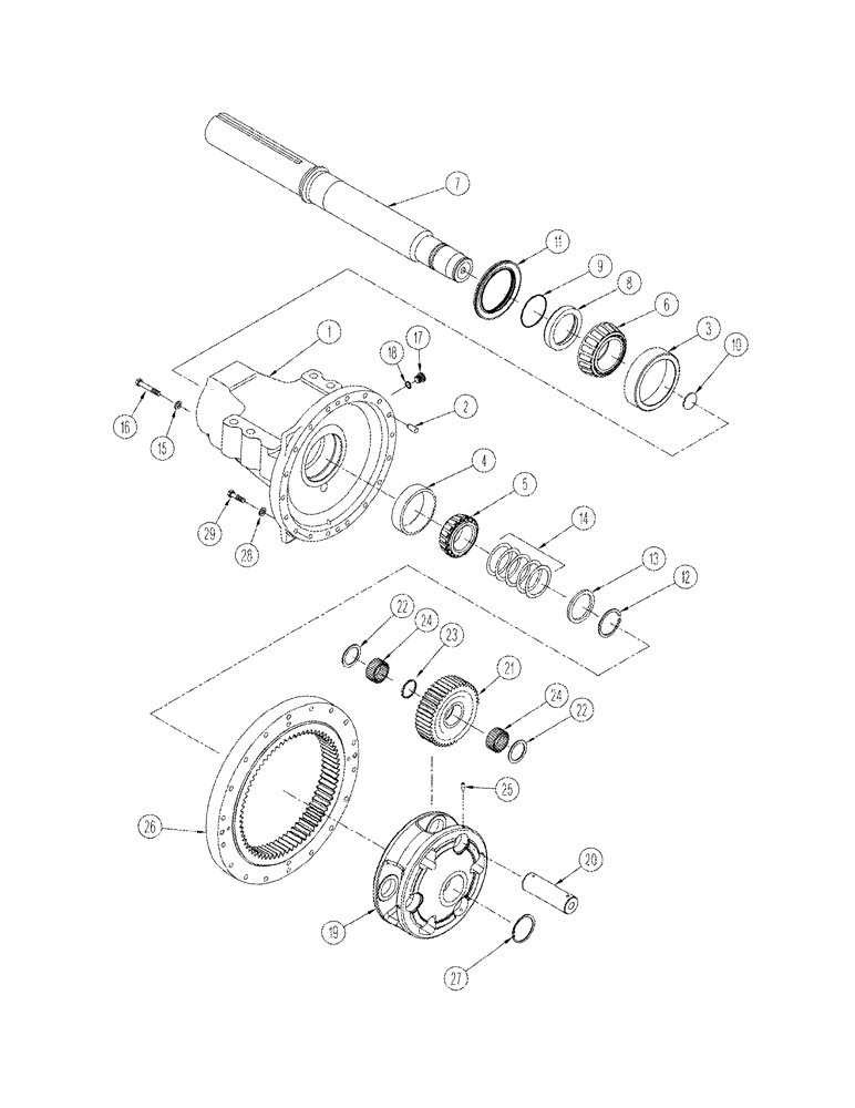 Схема запчастей Case IH STX325 - (06-44) - AXLE ASSY FINAL DRIVE (06) - POWER TRAIN