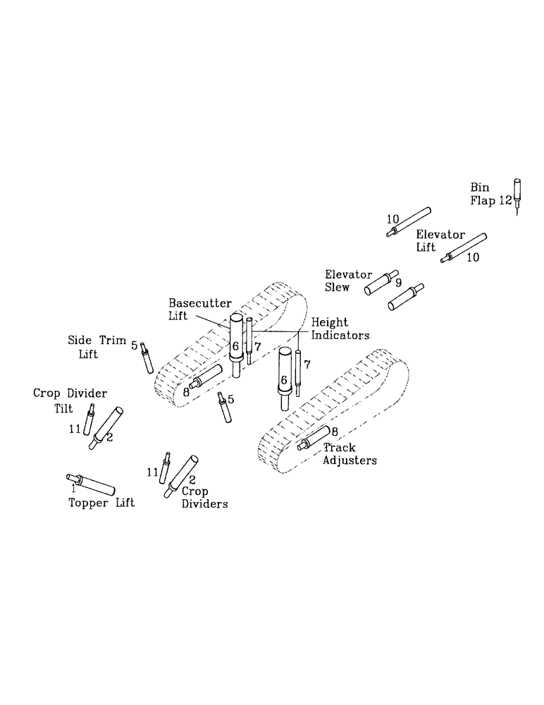 Схема запчастей Case IH 7700 - (B01-02) - HYDRAULIC CYLINDERS, 7700 Hydraulic Components & Circuits