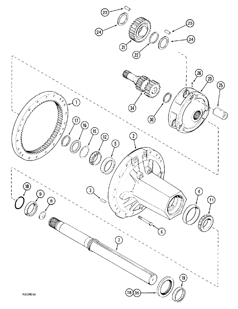 Схема запчастей Case IH 8920 - (6-068) - REAR AXLE AND CARRIER, 4 X 96 INCH AND 4 X 112 INCH AXLE (06) - POWER TRAIN