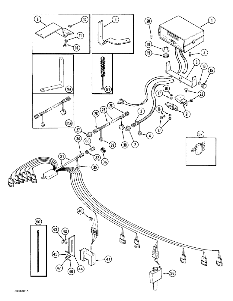 Схема запчастей Case IH 950 - (4-12) - SEED FLOW II MONITOR SYSTEM (04) - ELECTRICAL SYSTEMS