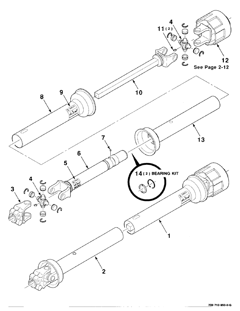 Схема запчастей Case IH 8312 - (2-10) - DRIVELINE ASSEMBLY, WEASLER (31) - IMPLEMENT POWER TAKE OFF