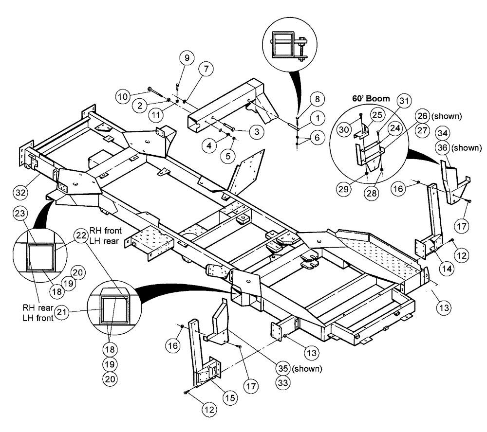 Схема запчастей Case IH PATRIOT 150 - (04-001) - FRAME ASSEMBLY Suspension & Frame