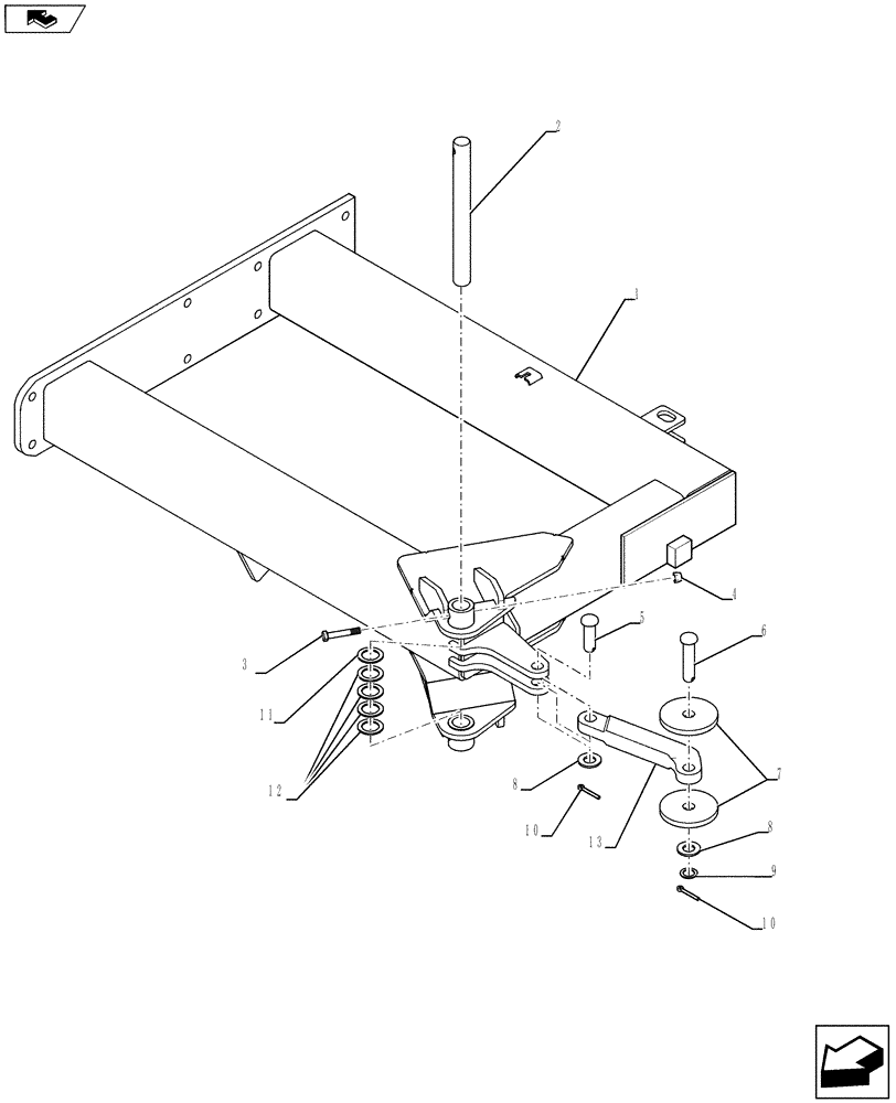 Схема запчастей Case IH NT950 - (39.100.04) - OUTER/SWIVEL WING (39) - FRAMES AND BALLASTING