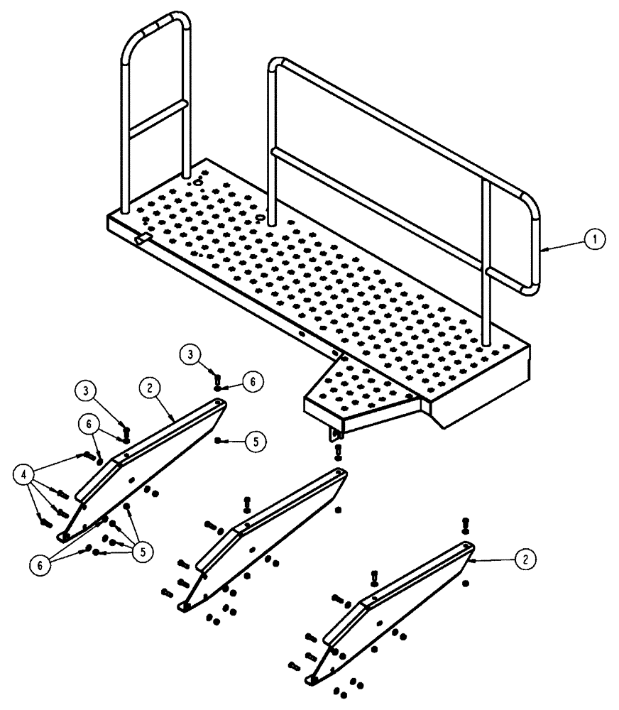 Схема запчастей Case IH FLX610 - (03-029) - WALKWAY GROUP, SKID MOUNTED (09) - BOOMS