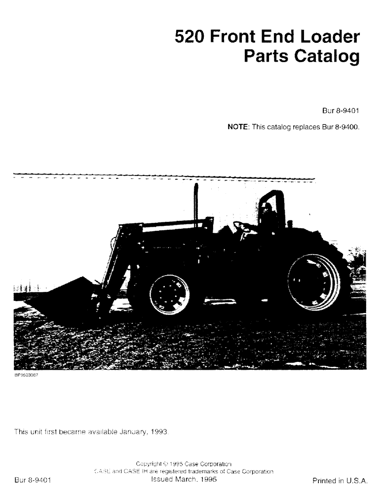 Схема запчастей Case IH 520 - (1-1) - 520 FRONT END LOADER PARTS CATALOG (00) - PICTORIAL INDEX