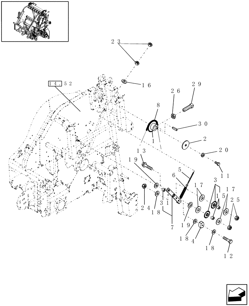 Схема запчастей Case IH RBX452 - (12.12) - APRON DRIVE, EUROPE & R.O.W. (12) - MAIN FRAME