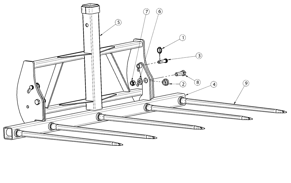 Схема запчастей Case IH L780 PRO - (82.300.AQ[17]) - SQUARE BALE FORK (82) - FRONT LOADER & BUCKET