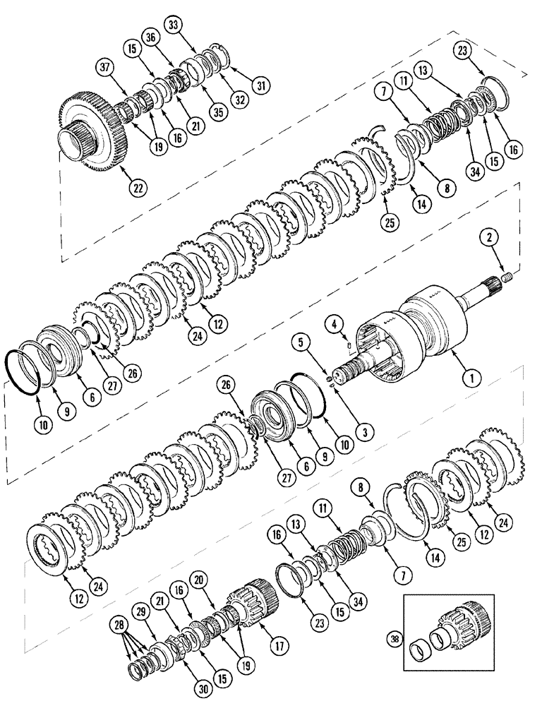 Схема запчастей Case IH MX150 - (06-08[2]) - TRANSMISSION FORWARD AND REVERSE, ASN JKA0454540 (21) - TRANSMISSION