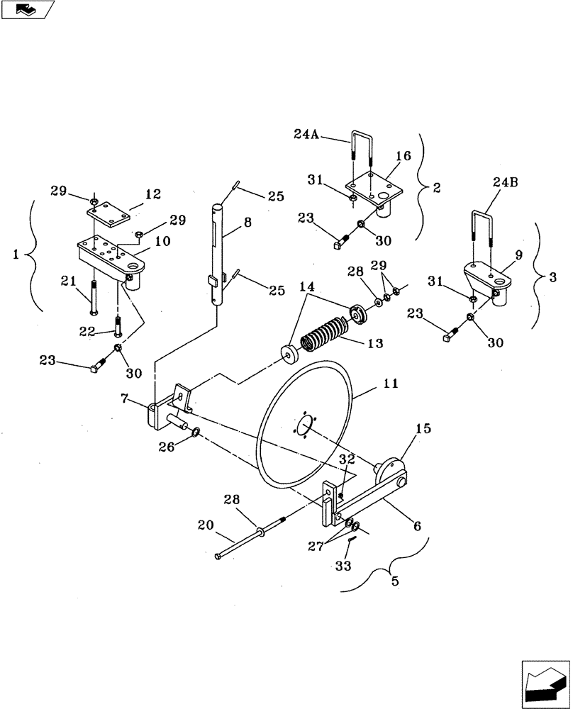Схема запчастей Case IH 3100 - (75.200.03) - 20" SPRING COULTER (75) - SOIL PREPARATION