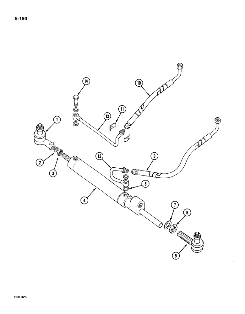 Схема запчастей Case IH 585 - (5-194) - POWER STEERING, 4 WHEEL DRIVE, ZF, PRIOR TO P.I.N. 18001 (05) - STEERING