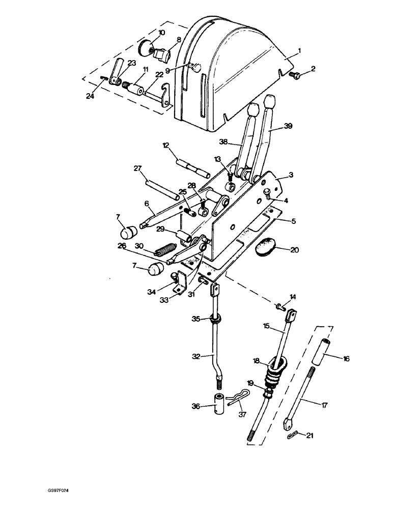 Схема запчастей Case IH 885N - (8-06) - CONTROL LEVERS AND QUADRANT, 885Q, 885QH AND 885SK TRACTORS (08) - HYDRAULICS