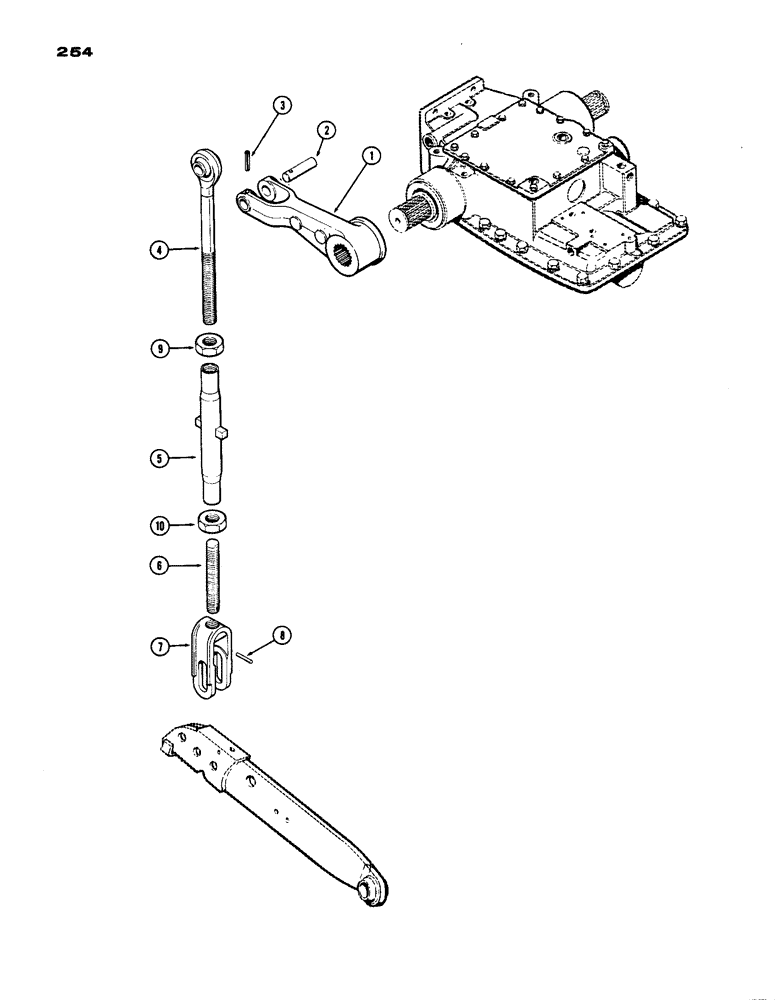 Схема запчастей Case IH 770 - (254) - THREE POINT HITCH, LIFT LINKS (09) - CHASSIS/ATTACHMENTS