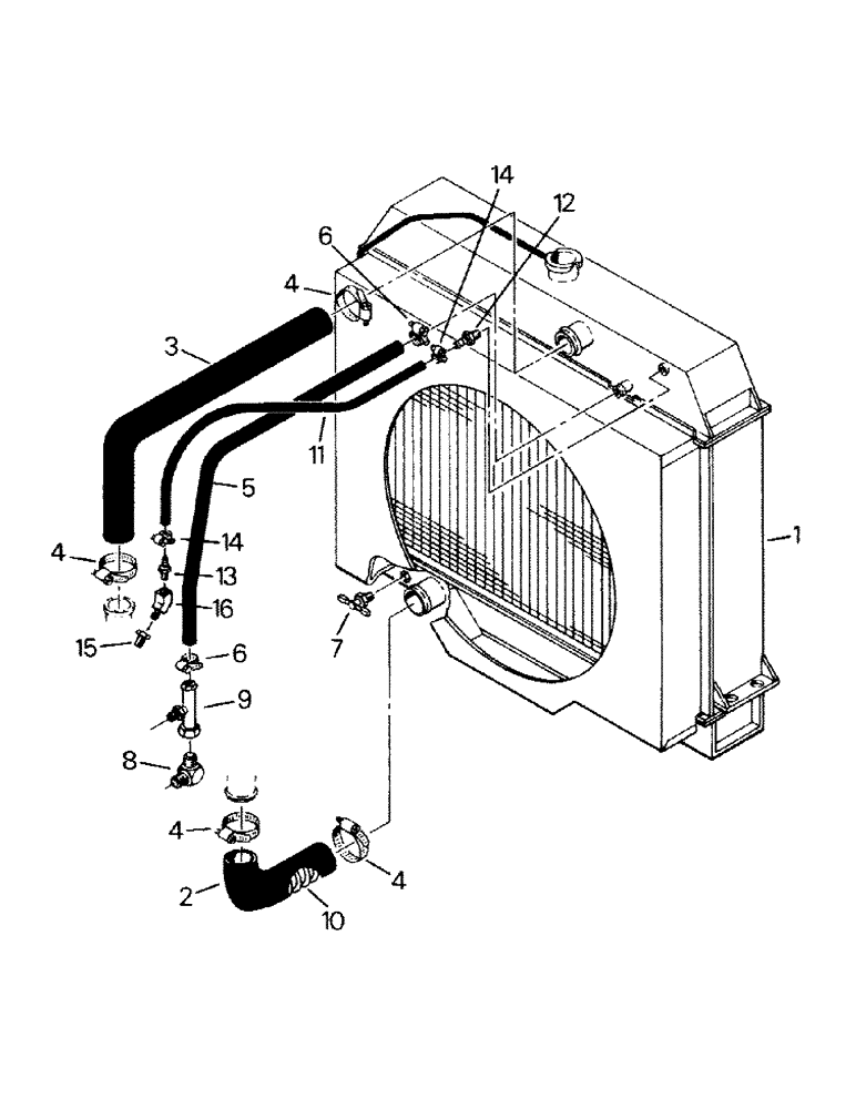 Схема запчастей Case IH CM325 - (04-22) - RADIATOR AND HOSES, CAT 3306 ENGINE (04) - Drive Train
