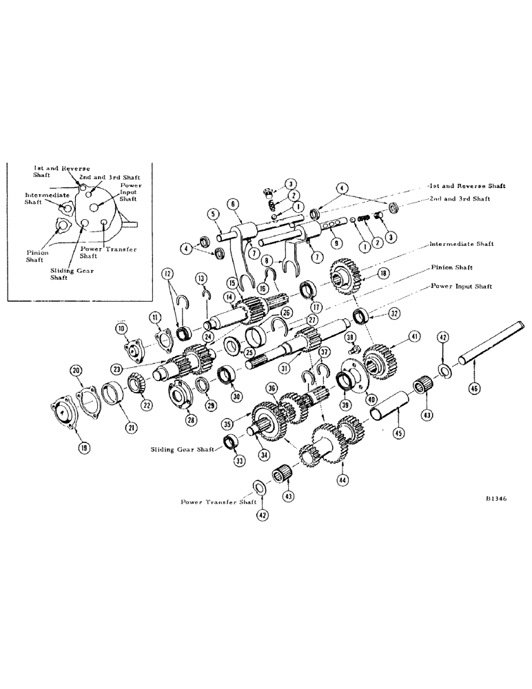 Схема запчастей Case IH 1010 - (260) - TRANSMISSION, SHIFTER FORK AND SHAFTS (14) - MAIN GEARBOX & DRIVE