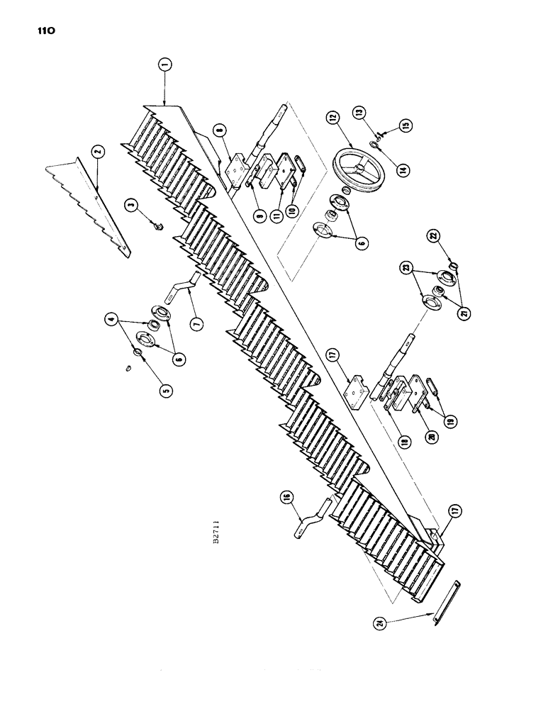 Схема запчастей Case IH 1660 - (110) - STRAWWALKER AND DRIVE (72) - SEPARATION