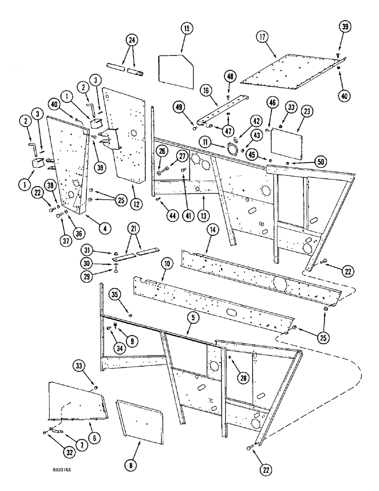 Схема запчастей Case IH 1666 - (9H-06) - SEPARATOR DOORS, SIDES AND SUPPORTS (12) - CHASSIS