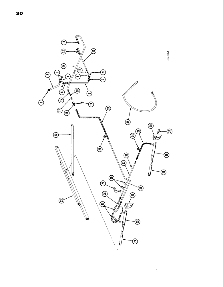 Схема запчастей Case IH 1660 - (030) - HYDRAULIC REEL LIFT (58) - ATTACHMENTS/HEADERS