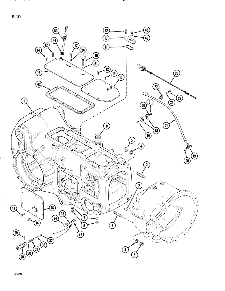 Схема запчастей Case IH 2096 - (6-010) - POWER SHIFT TRANSMISSION HOUSING (06) - POWER TRAIN