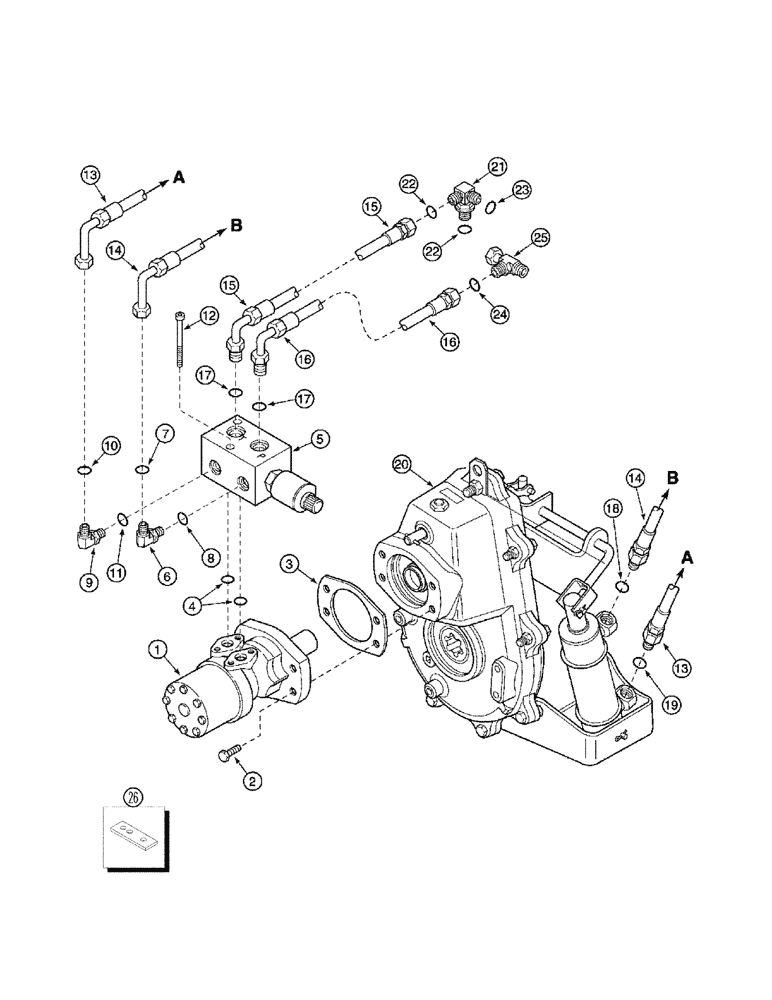 Схема запчастей Case IH 2377 - (08-33) - HYDRAULICS - FEEDER REVERSER (07) - HYDRAULICS