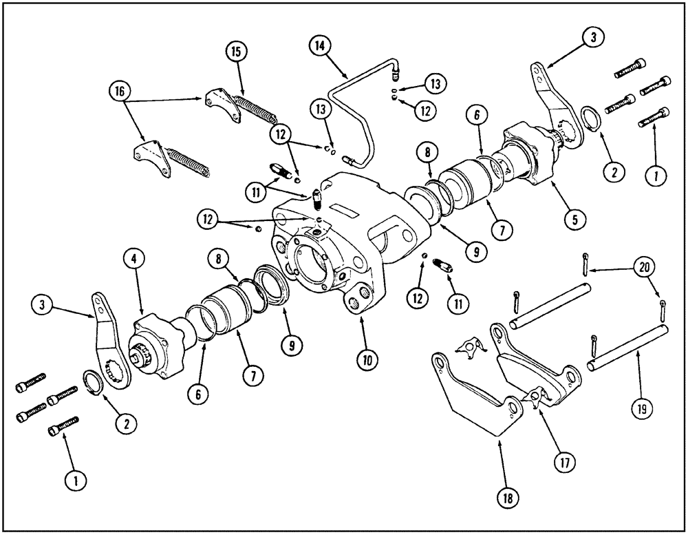 Схема запчастей Case IH 9250 - (7-012) - BRAKE CALIPER, P.I.N. JEE0032460 AND AFTER (07) - BRAKES