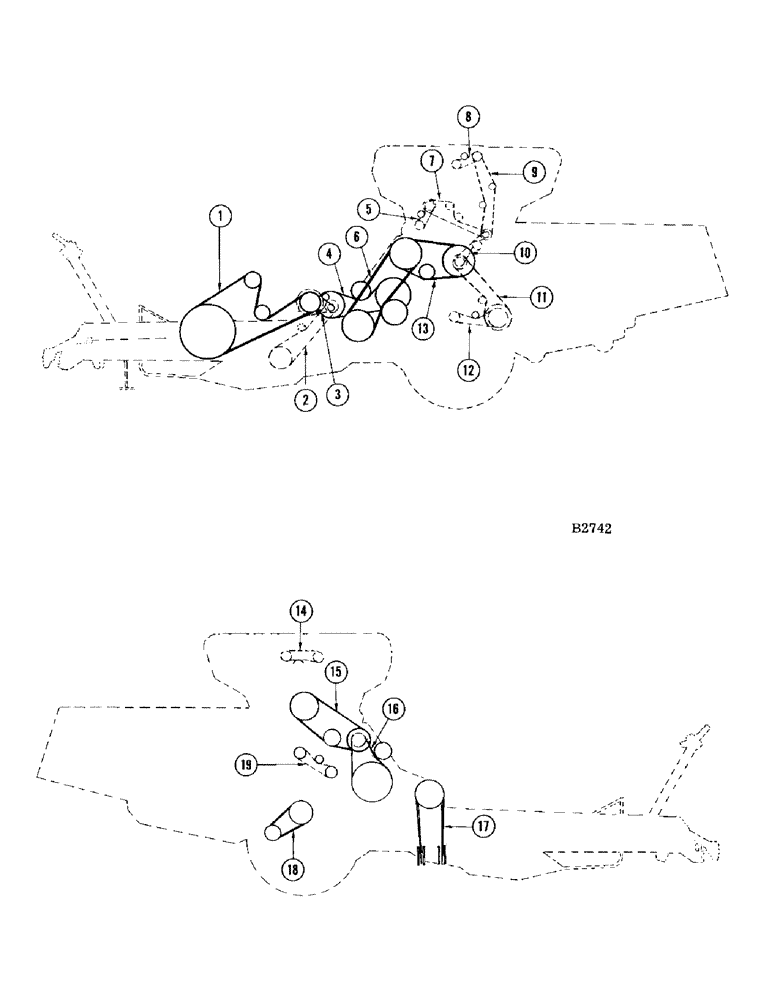 Схема запчастей Case IH 460 - (003A) - BELT AND CHAIN DRIVE REFERENCE (05) - SERVICE & MAINTENANCE