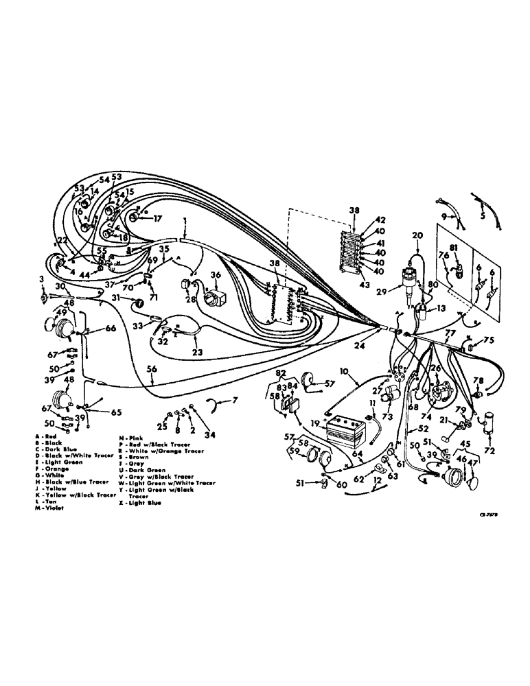 Схема запчастей Case IH 915 - (G-08) - ELECTRICAL SYSTEM, WIRING DIAGRAM, GASOLINE AND LP GAS ENGINES, S/N 1250 AND ABOVE (06) - ELECTRICAL SYSTEMS