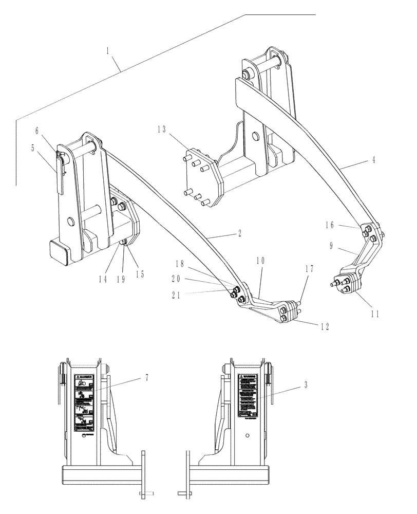 Схема запчастей Case IH LX114 - (002[1]) - MOUNT KIT, TWO-PIECE - 715782076 