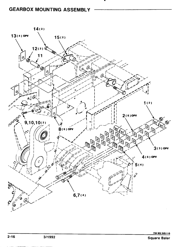 Схема запчастей Case IH 8570 - (2-16) - GEARBOX MOUNTING ASSEMBLY Driveline