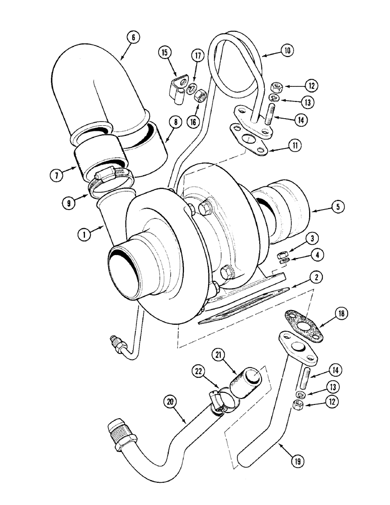 Схема запчастей Case IH 1394 - (2-12) - TURBOCHARGER (02) - ENGINE