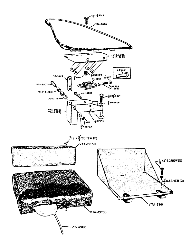 Схема запчастей Case IH VAC13-SERIES - (161) - OPERATORS SEAT, VAC, VA, VAO, VAH (09) - CHASSIS