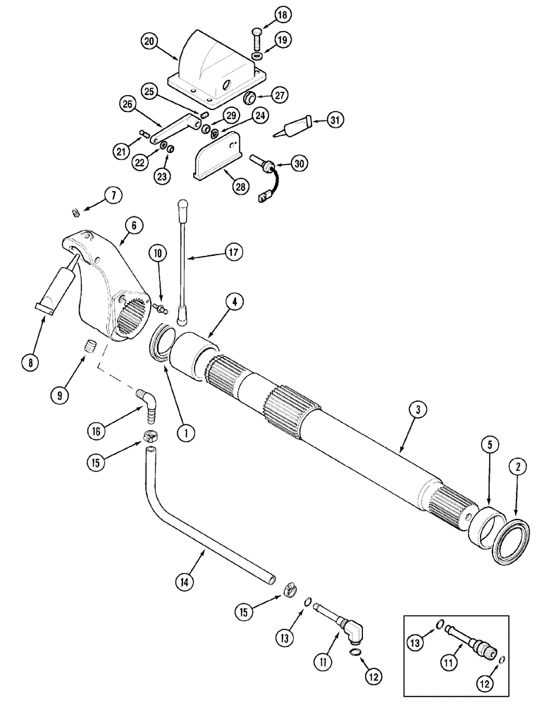 Схема запчастей Case IH MX120 - (09-61) - HITCH ROCKSHAFT (09) - CHASSIS/ATTACHMENTS