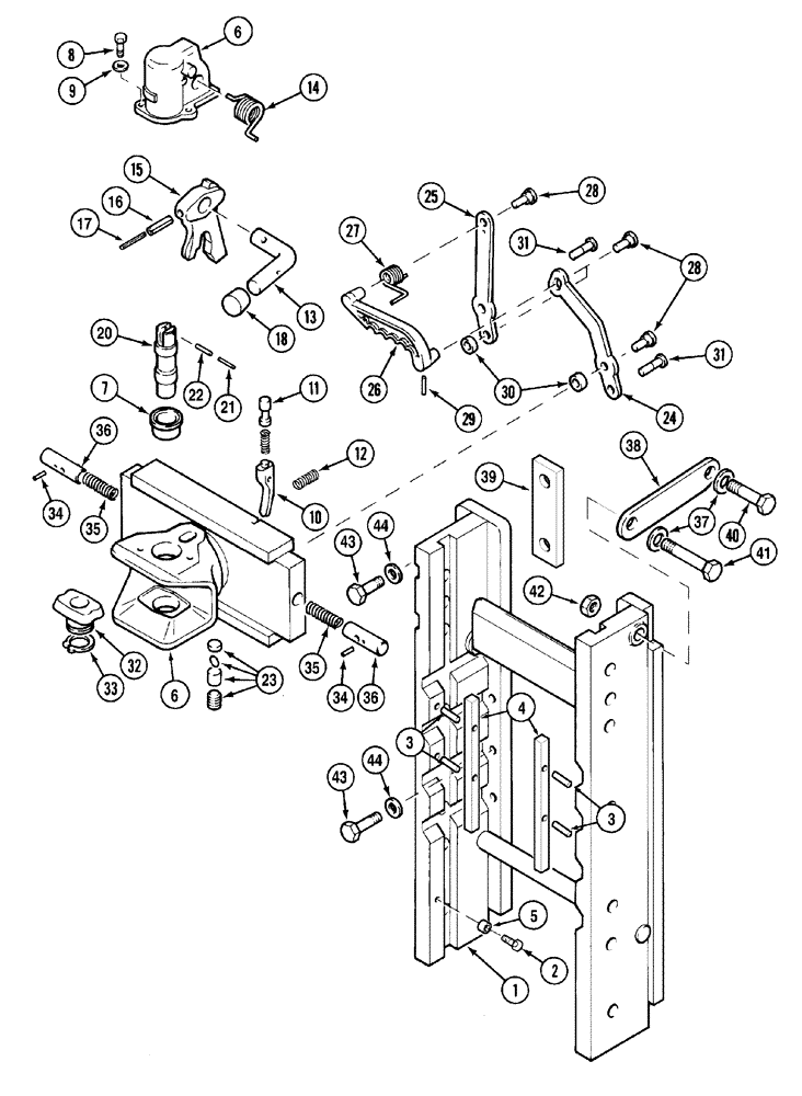 Схема запчастей Case IH MX135 - (09-74) - TRAILER HITCH WITH AUTOMATIC CLEVIS (09) - CHASSIS/ATTACHMENTS