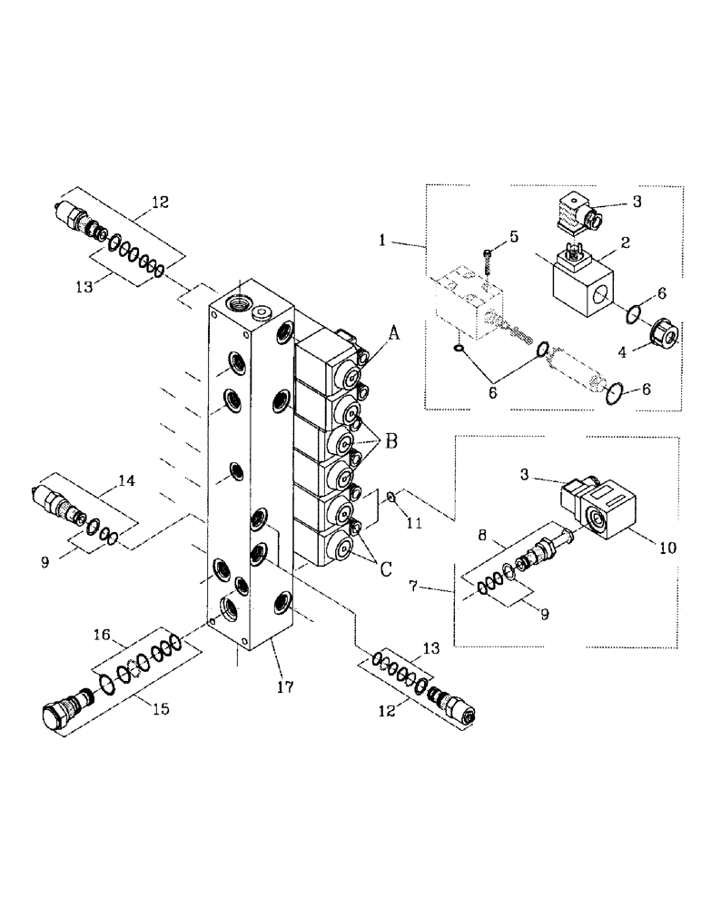 Схема запчастей Case IH 7700 - (B05-09) - HYDRAULIC VALVE, VICKERS Hydraulic Components & Circuits