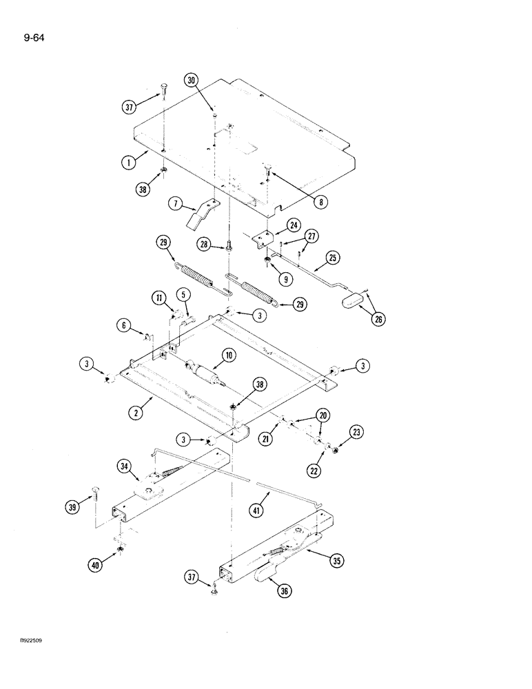Схема запчастей Case IH 9230 - (9-064) - CLOTH SEAT, AIR RIDE SUSPENSION, CAB UNITS (CONTD) (09) - CHASSIS/ATTACHMENTS