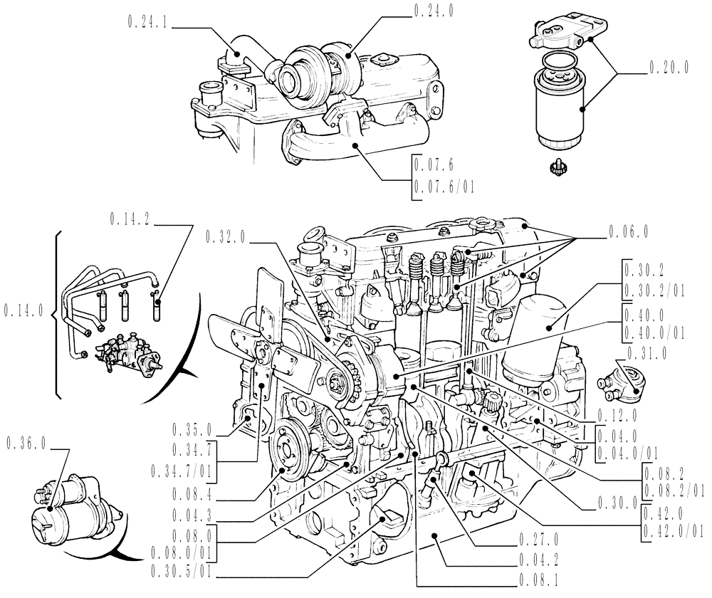 Схема запчастей Case IH JX1075C - (SEC. 01) - ENGINE (00) - GENERAL