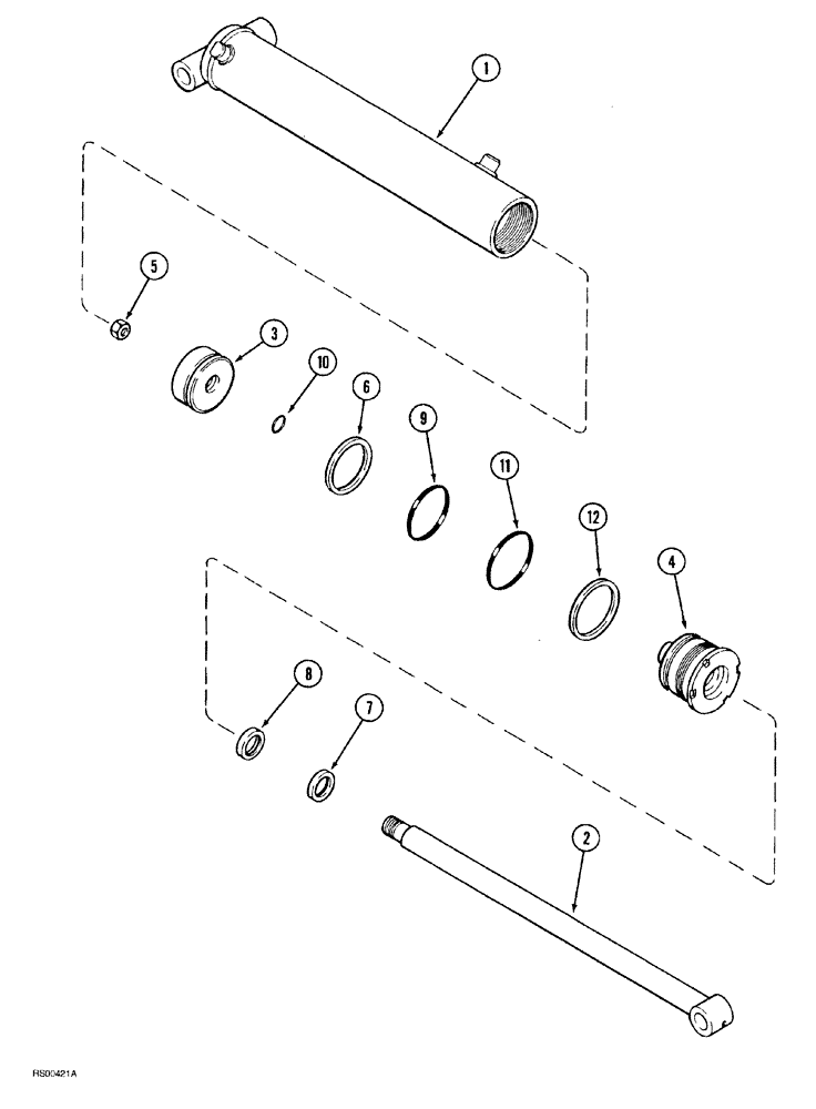 Схема запчастей Case IH 1830 - (08-008) - HYDRAULIC CYLINDER, 4" ID X 16" STROKE (00) - COMPLETE MACHINE