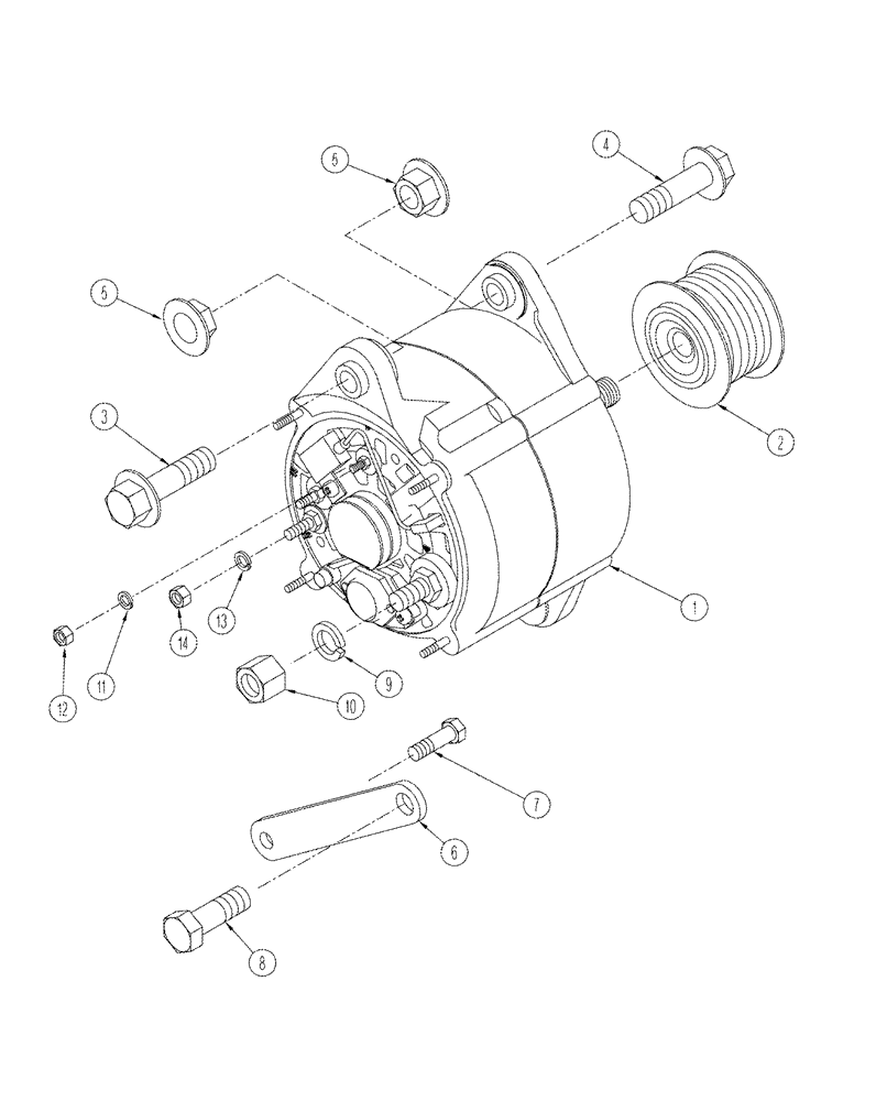 Схема запчастей Case IH STX275 - (04-06) - ALTERNATOR MOUNTING (04) - ELECTRICAL SYSTEMS