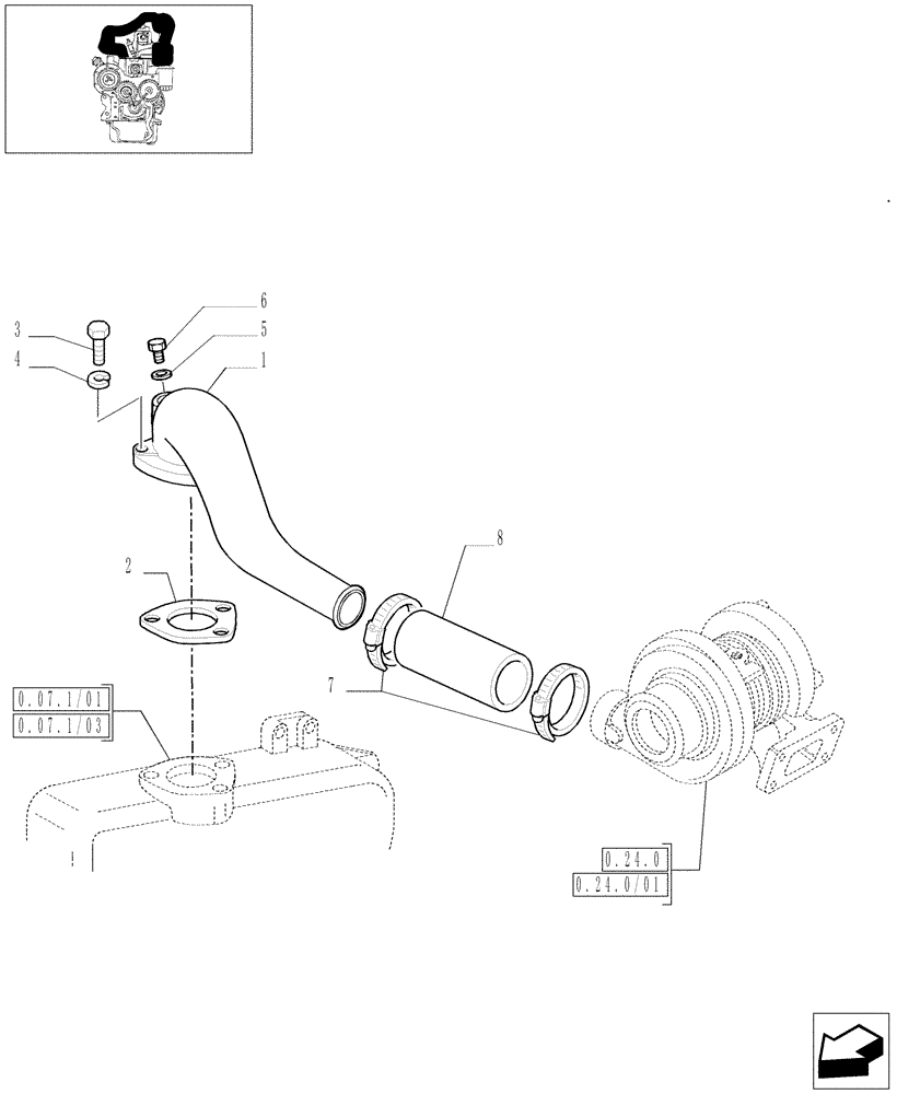Схема запчастей Case IH JX95 - (0.24.1) - LINES (01) - ENGINE