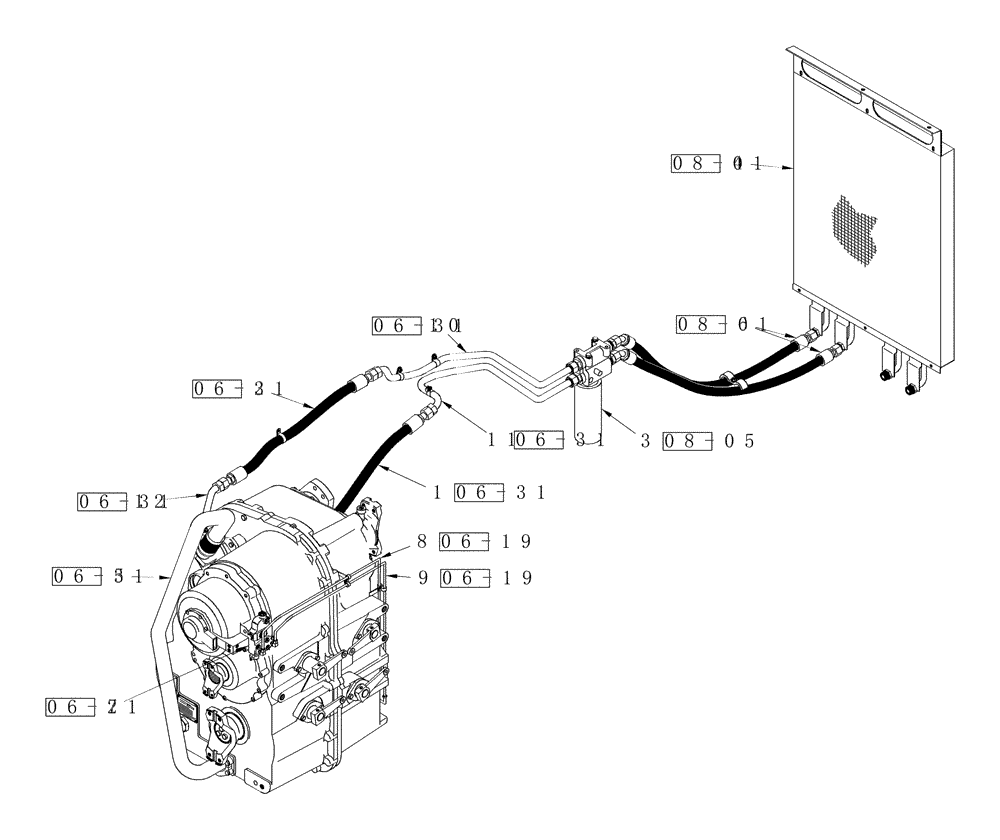 Схема запчастей Case IH STEIGER 435 - (01A-01) - HYDRAULICS - MANUAL SHIFT TRANSMISSION AND PTO CLUTCH LUBE (00) - PICTORIAL INDEX
