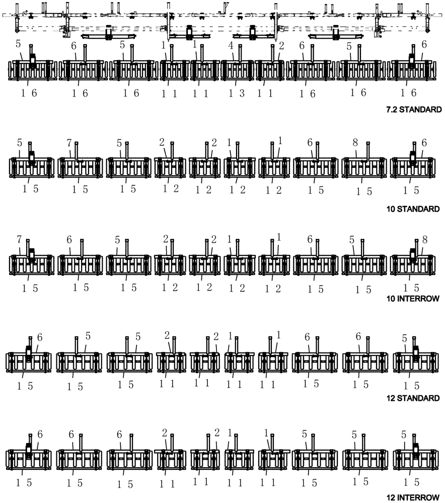 Схема запчастей Case IH 400 - (75.200.13) - GANG FRAME PARTS LAYOUT 51 (75) - SOIL PREPARATION
