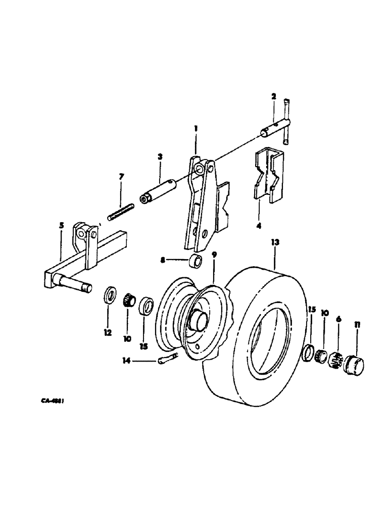 Схема запчастей Case IH 350 - (AR-5) - GAUGE WHEEL ATTACHMENT, SERIAL NO. 590000U00951 & BELOW 